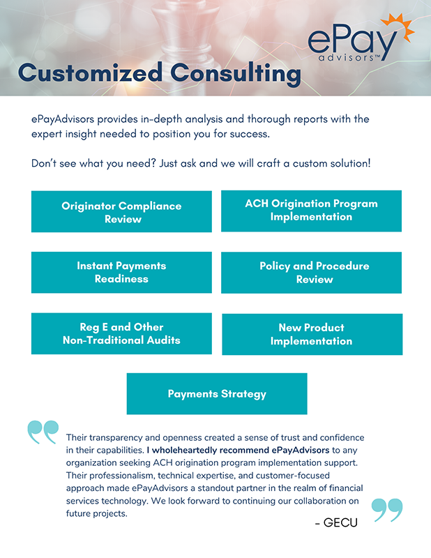 ePayAdvisors Customized Consulting