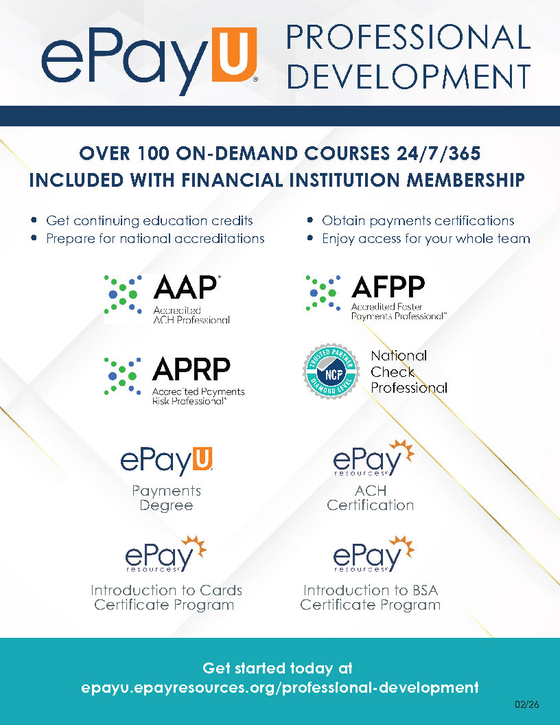 ePayU 24/7/365 Payments Education and Professional Development