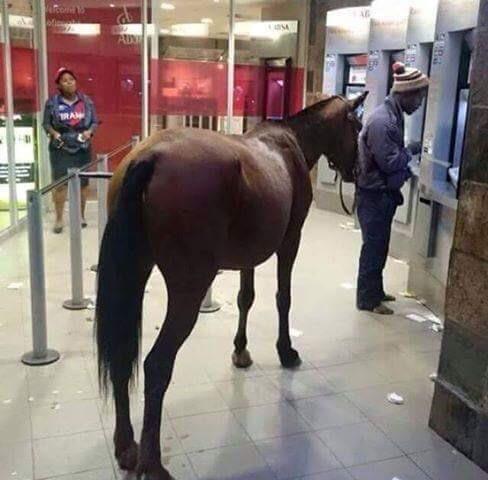 Horseback ATM Cash Withdrawal